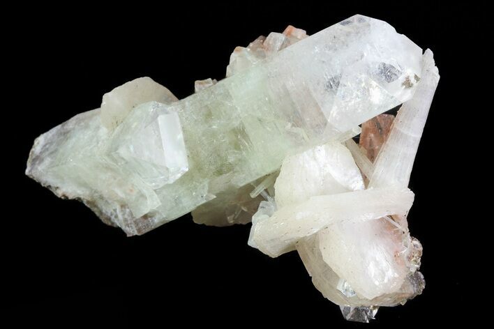 Zoned Apophyllite Crystals With Stilbite - India #72069